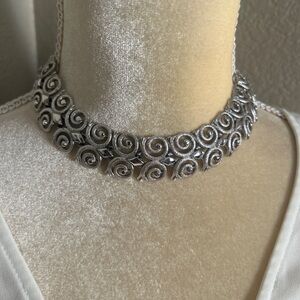 Monet Silver Spiral Link Choker Necklace